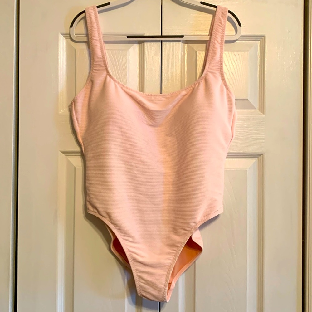 J. Crew, ribbed pink swimsuit, size 16, NWT